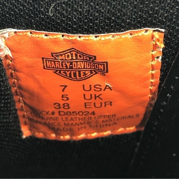 Harley Davidson Womens Black Leather Ankle Boots Size 7 D85024 - Picture 5 of 7